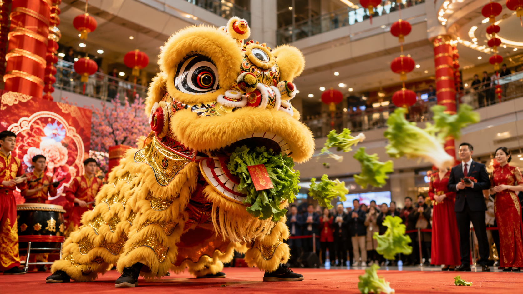 春节舞狮”咬青”和”吐青”分别什么意思？寓意全解析
