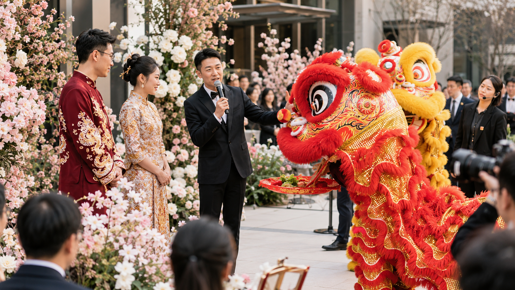 春婚醒狮送福环节如何与司仪配合？cue点+话术模板