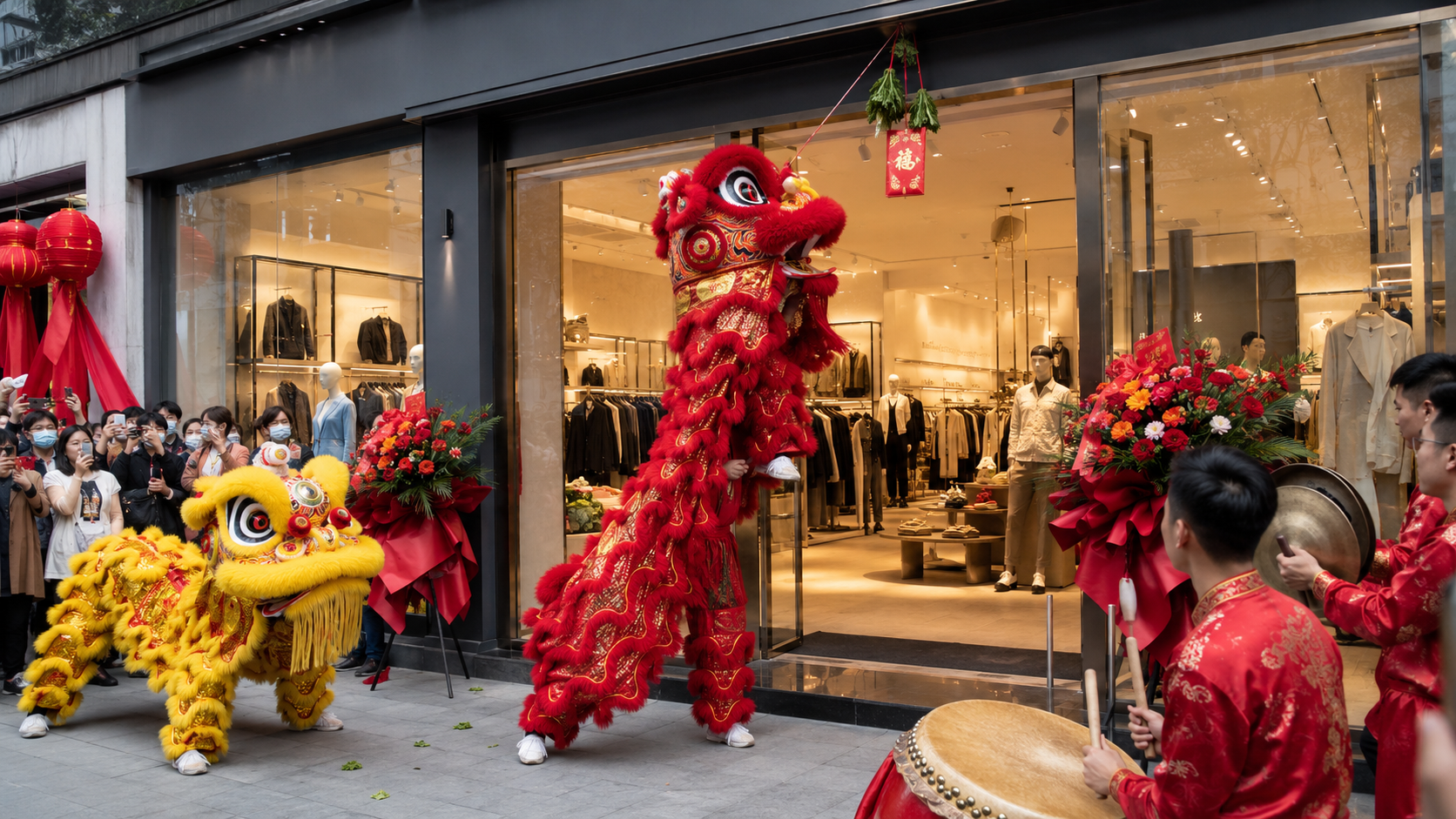 服装店开业舞狮门头采青怎么排？6步采青仪式完整版