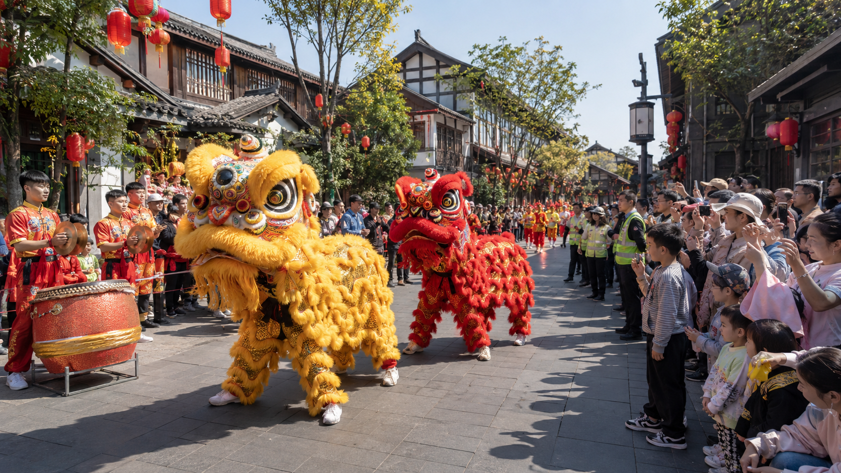 五一文旅小镇舞狮表演怎么排？景区动线+游客互动方案