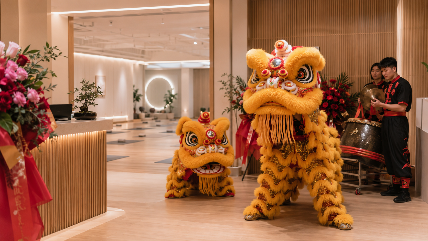 瑜伽馆开业舞狮如何不抢戏？克制式仪式+静态展示方案