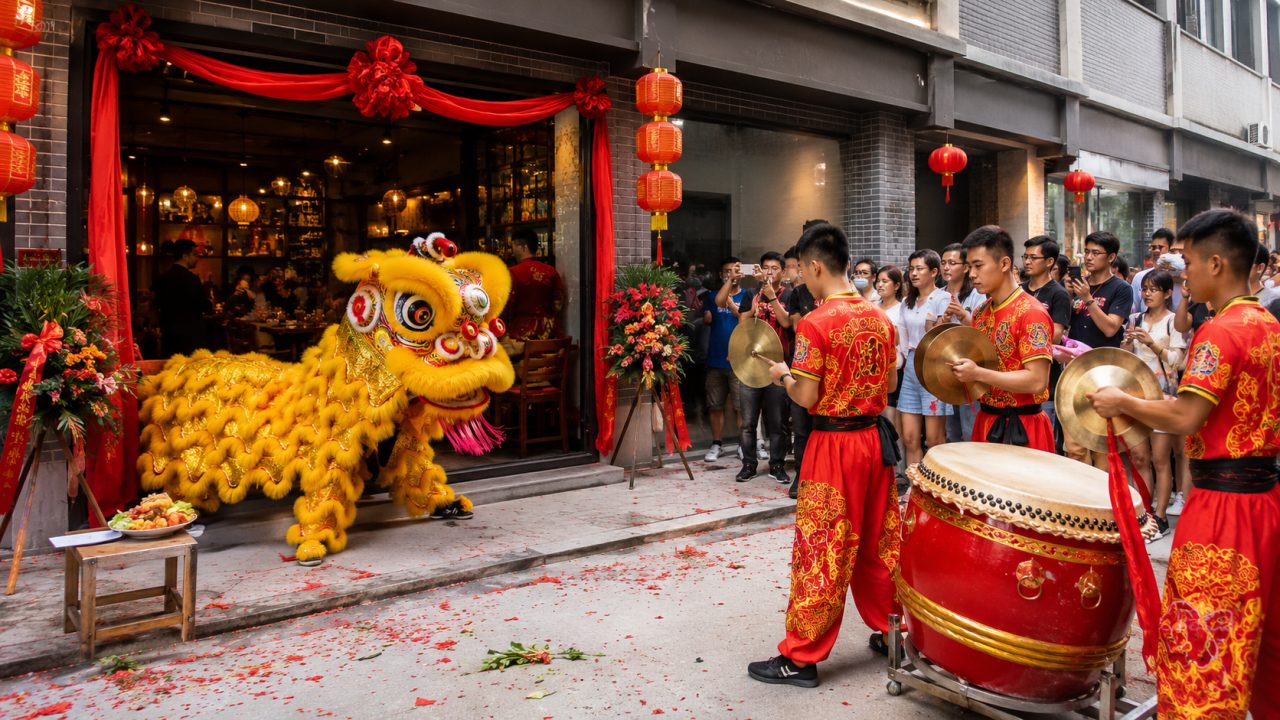 串串店开业舞狮和锣鼓怎么安排？小店型完整方案