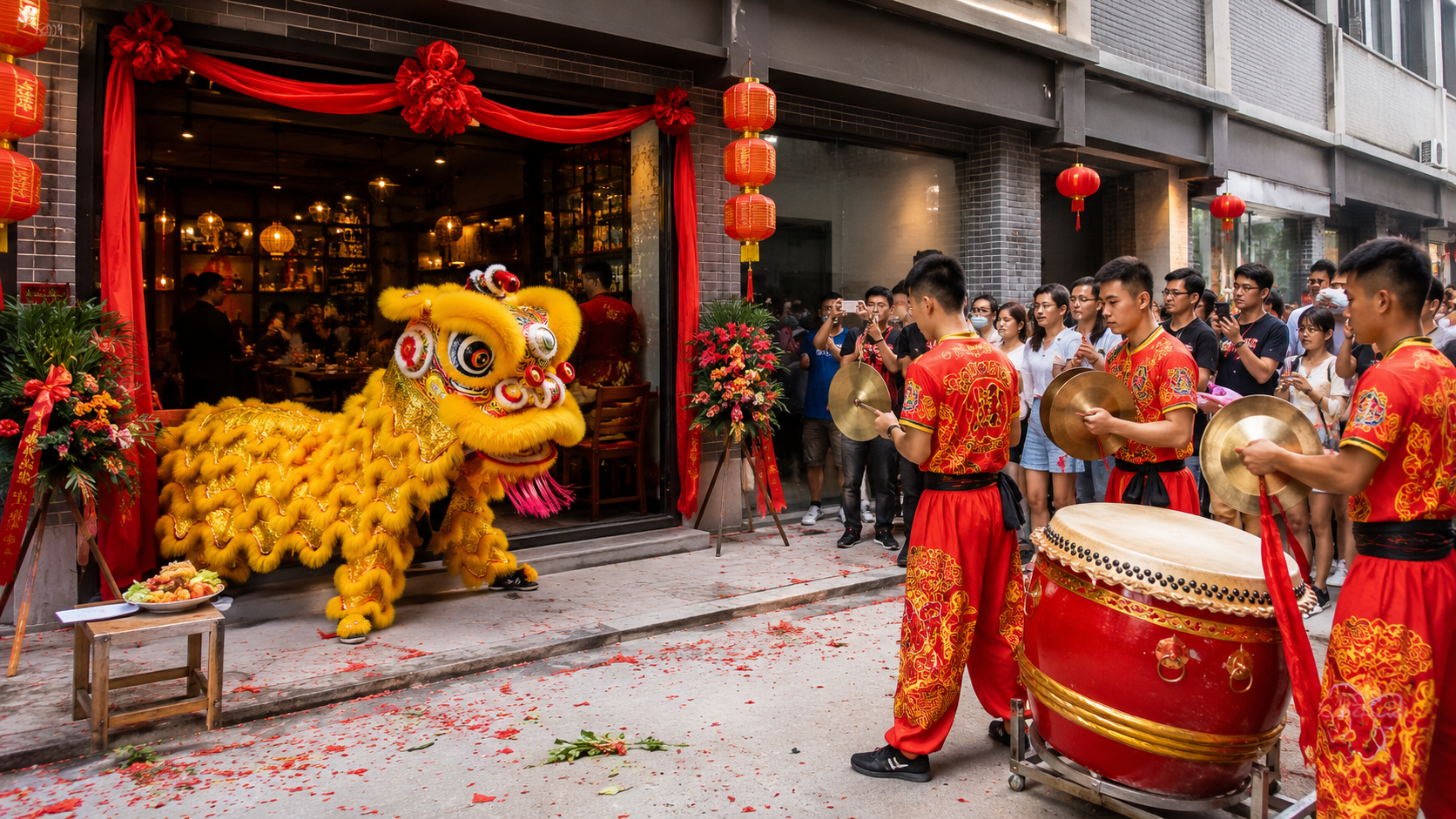 串串店开业舞狮和锣鼓怎么安排？小店型完整方案