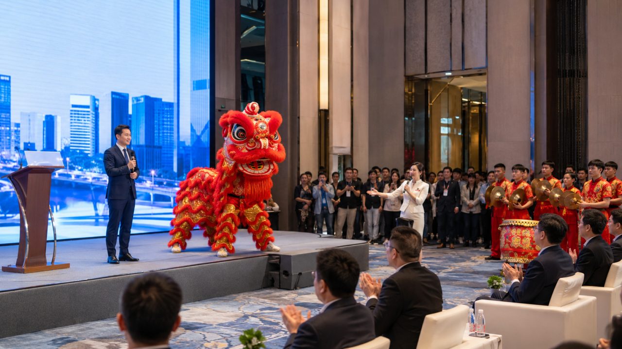 春季招商大会舞狮怎么衔接领导讲话？cue点+主持话术