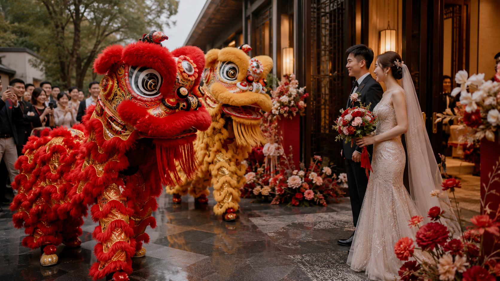 520婚礼醒狮怎么排？浪漫迎亲+送福环节完整方案