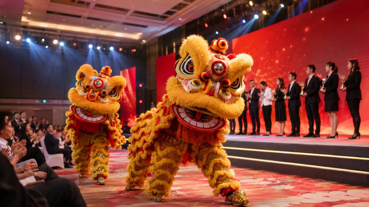 6月公司半年总结大会舞狮怎么排？开场+表彰衔接