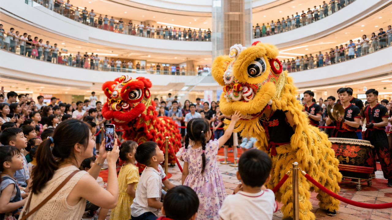 7月暑期商场亲子节舞狮怎么排？亲子动线+互动设计